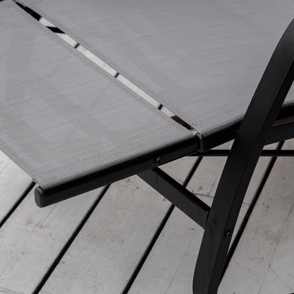 Swing Chair Swing Bed with Adjustable Backrest Footrest Garden Lounger Swing Bed up to 160 kg Texteline Gray 90 x 64 x 96.5 cm