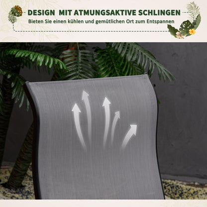 Swing Chair Swing Bed with Adjustable Backrest Footrest Garden Lounger Swing Bed up to 160 kg Texteline Gray 90 x 64 x 96.5 cm