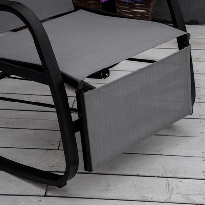 Swing Chair Swing Bed with Adjustable Backrest Footrest Garden Lounger Swing Bed up to 160 kg Texteline Gray 90 x 64 x 96.5 cm