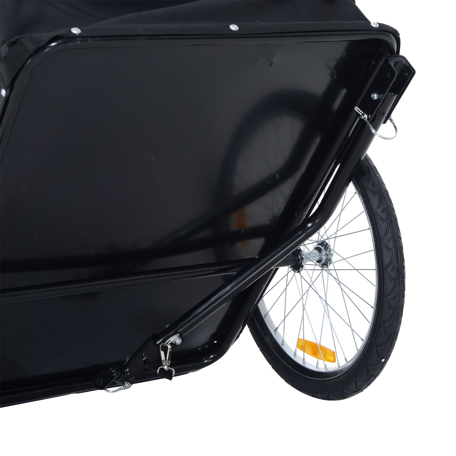 Bicycle Trailer Cargo Trailer Load Capacity Max. 40 kg Transport Trailer Hand Wagon Load Bicycle Trailer White+Black Steel Oxford 140 x 77 x 65 cm