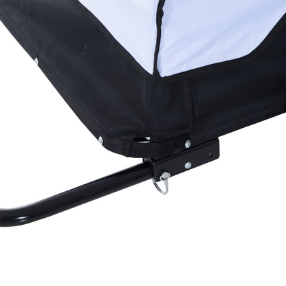 Bicycle Trailer Cargo Trailer Load Capacity Max. 40 kg Transport Trailer Hand Wagon Load Bicycle Trailer White+Black Steel Oxford 140 x 77 x 65 cm