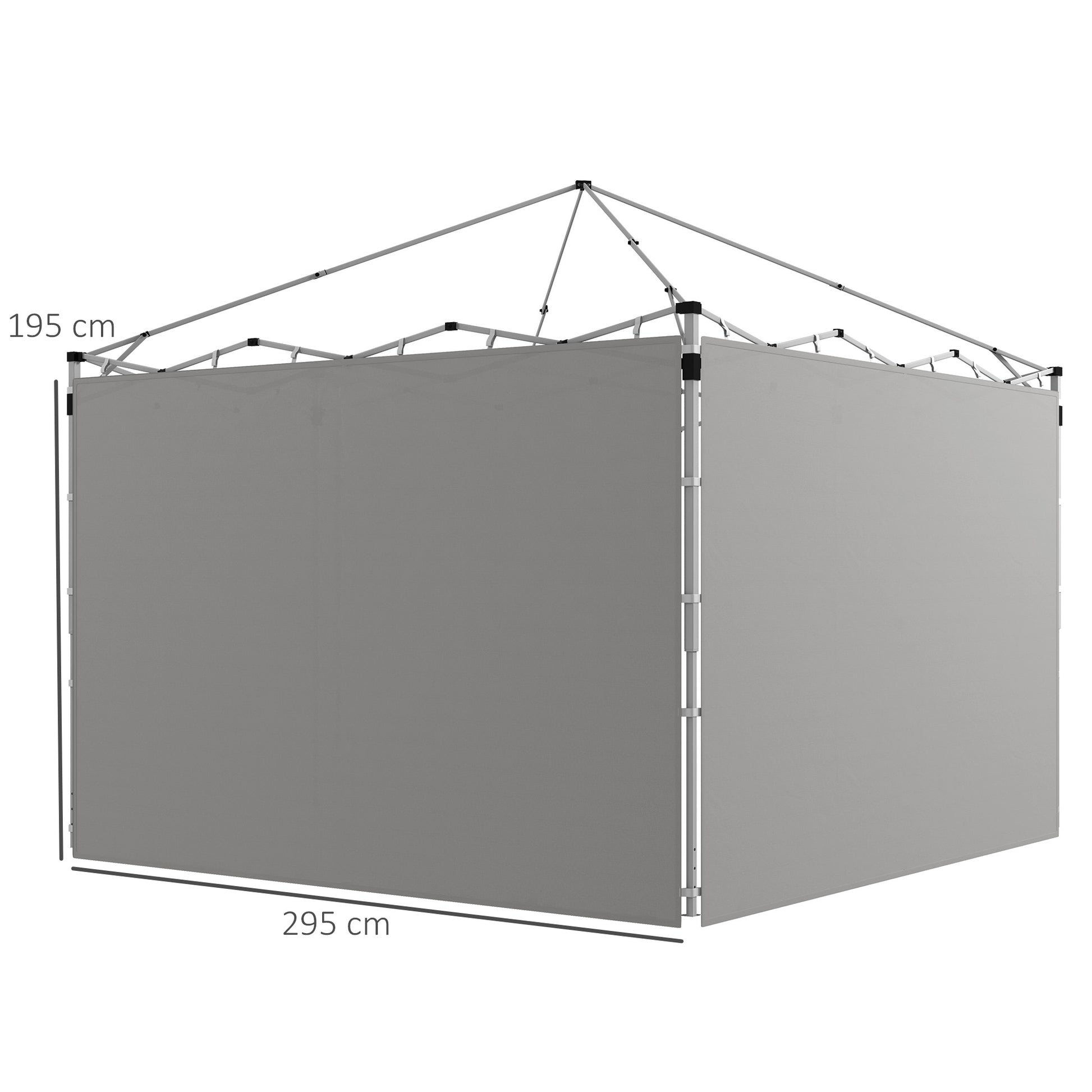 Gazebo Side Panels, for 3x3m or 3x6m Pop Up Gazebo, 2 packs of replacement side panels, gray