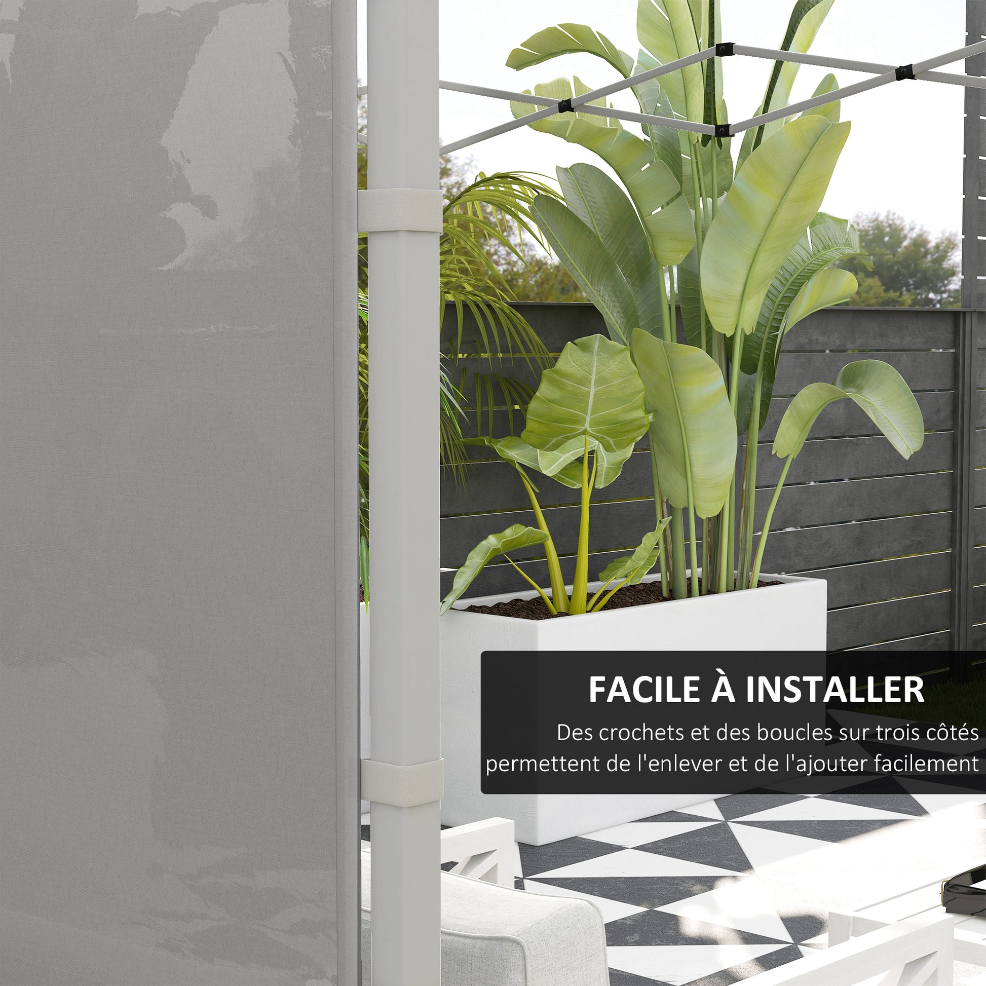 Gazebo Side Panels, for 3x3m or 3x6m Pop Up Gazebo, 2 packs of replacement side panels, gray