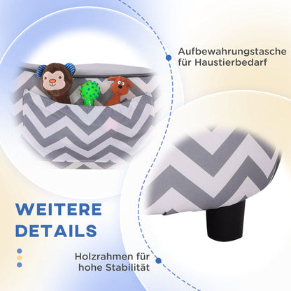 Pet Sofa Dog Couch Dog Bed Dog Mat Cat Pillow Padded Wood Foam Gray 68.5 x 40.5 x 40.5 cm