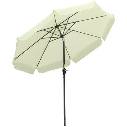 Terrace Umbrella Ø266 cm Garden Umbrella with UV50+ Protection Aluminum Pole and Crank Sunshade for Patio Terrace Beige