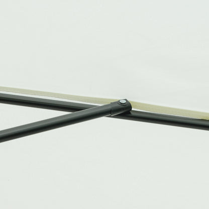 Terrace Umbrella Ø266 cm Garden Umbrella with UV50+ Protection Aluminum Pole and Crank Sunshade for Patio Terrace Beige