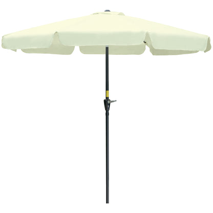 Terrace Umbrella Ø266 cm Garden Umbrella with UV50+ Protection Aluminum Pole and Crank Sunshade for Patio Terrace Beige