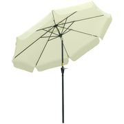Terrace Umbrella Ø266 cm Garden Umbrella with UV50+ Protection Aluminum Pole and Crank Sunshade for Patio Terrace Beige
