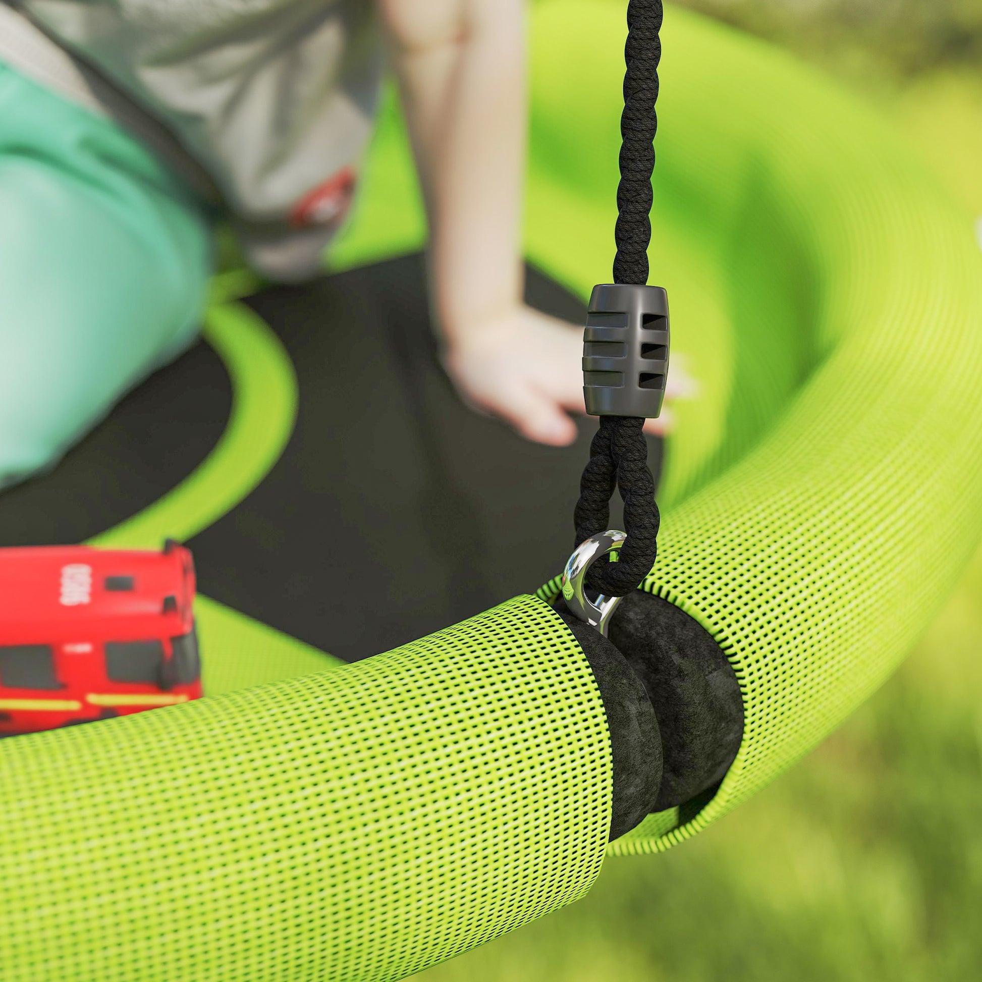 Nest Swing Ø98 cm Disc Swing Height Adjustable Garden Swing Holds up to 150 kg Durable & Weatherproof Hanging Swing Children's Swing Outdoor Indoor for Kids and Adults