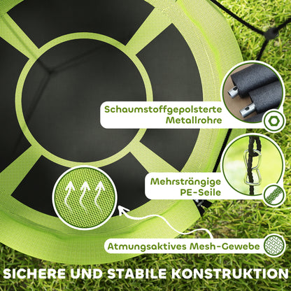 Nest Swing Ø98 cm Disc Swing Height Adjustable Garden Swing Holds up to 150 kg Durable & Weatherproof Hanging Swing Children's Swing Outdoor Indoor for Kids and Adults