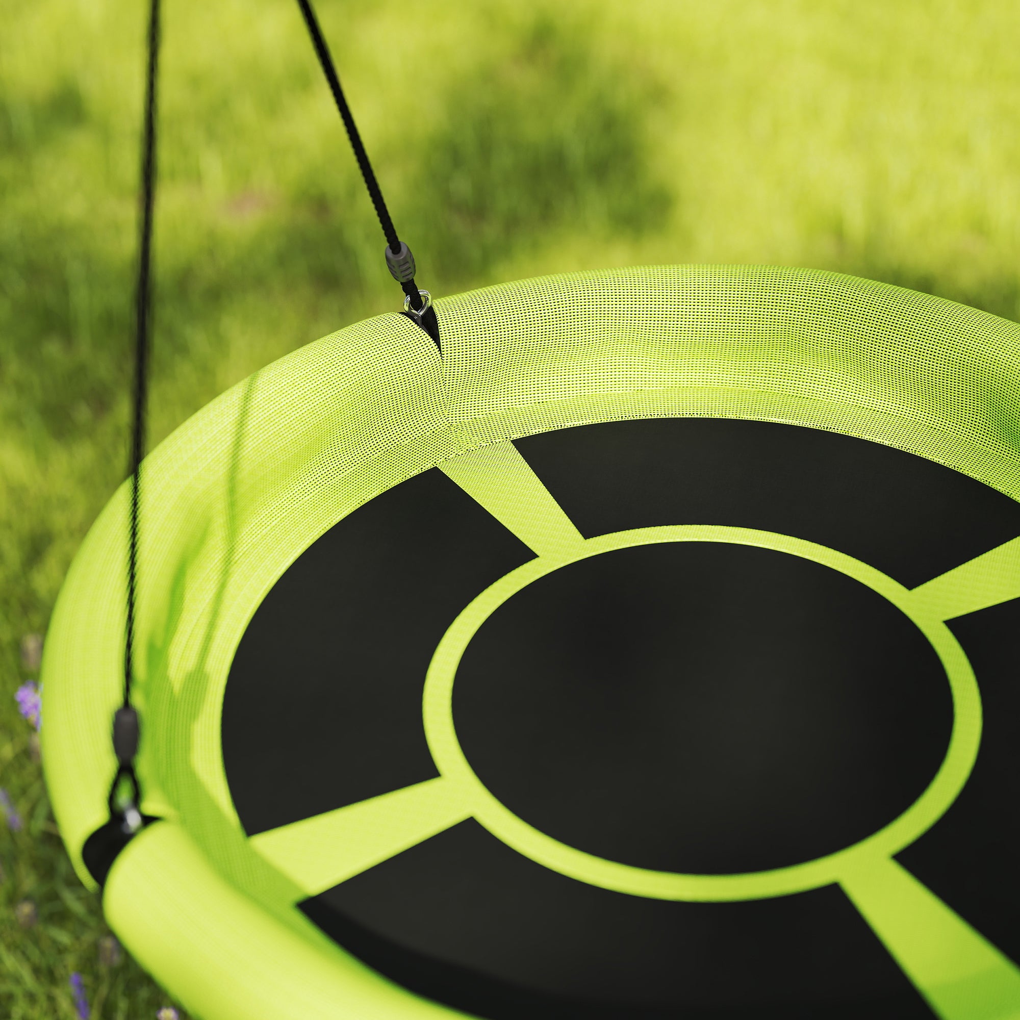 Nest Swing Ø98 cm Disc Swing Height Adjustable Garden Swing Holds up to 150 kg Durable & Weatherproof Hanging Swing Children's Swing Outdoor Indoor for Kids and Adults