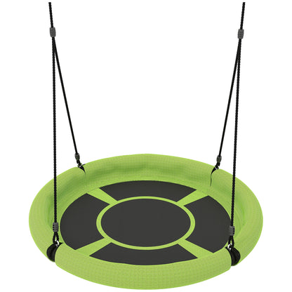 Nest Swing Ø98 cm Disc Swing Height Adjustable Garden Swing Holds up to 150 kg Durable & Weatherproof Hanging Swing Children's Swing Outdoor Indoor for Kids and Adults