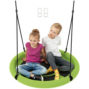 Nest Swing Ø98 cm Disc Swing Height Adjustable Garden Swing Holds up to 150 kg Durable & Weatherproof Hanging Swing Children's Swing Outdoor Indoor for Kids and Adults