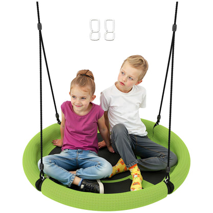 Nest Swing Ø98 cm Disc Swing Height Adjustable Garden Swing Holds up to 150 kg Durable & Weatherproof Hanging Swing Children's Swing Outdoor Indoor for Kids and Adults