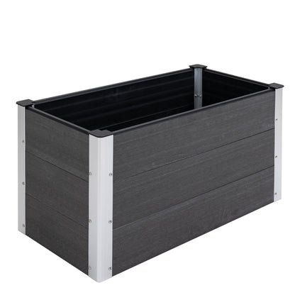 Raised Bed Aluminum, Planting Bed Cold Frame Garden Bed Flower Box Weatherproof, without Bottom, Planter Box 100x50x55.5cm for Terrace, Balcony, Flower Box for Flowers, Plants, Gray