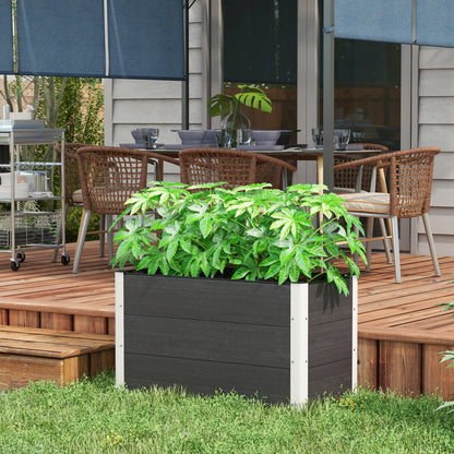 Raised Bed Aluminum, Planting Bed Cold Frame Garden Bed Flower Box Weatherproof, without Bottom, Planter Box 100x50x55.5cm for Terrace, Balcony, Flower Box for Flowers, Plants, Gray