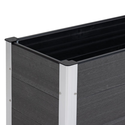 Raised Bed Aluminum, Planting Bed Cold Frame Garden Bed Flower Box Weatherproof, without Bottom, Planter Box 100x50x55.5cm for Terrace, Balcony, Flower Box for Flowers, Plants, Gray