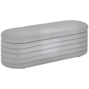 Upholstered Bedroom Bench, Teddy Fabric Storage Bench with Eucalyptus Wood Legs for Entryway, Hallway, and Living Room, 116x41x40.5cm, Light Gray