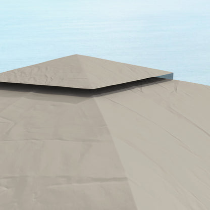 Gazebo approx. 3.4x3.4 m water-resistant Garden Gazebo with 4 Sidewalls, Double Roof, Party Tent with UV Protection Garden Tent with Galvanized Metal Frame, for Garden Light Gray