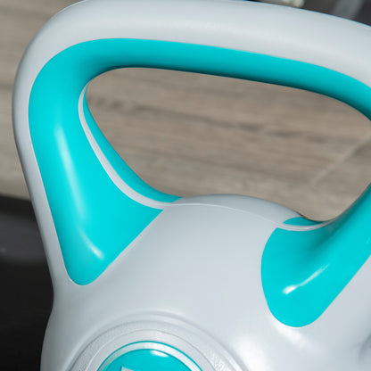 SPORTNOW 10 kg Kettlebell Blue and Gray with PU Coating and Sand Filling Wide Handle for Home Gym Bodybuilding Training 22x16x26 cm