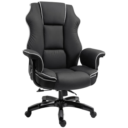 Office Chair, Ergonomic Desk Chair with Reclining Function, Swivel Function, Height Adjustable Computer Chair for Home Office, Faux Leather, Black