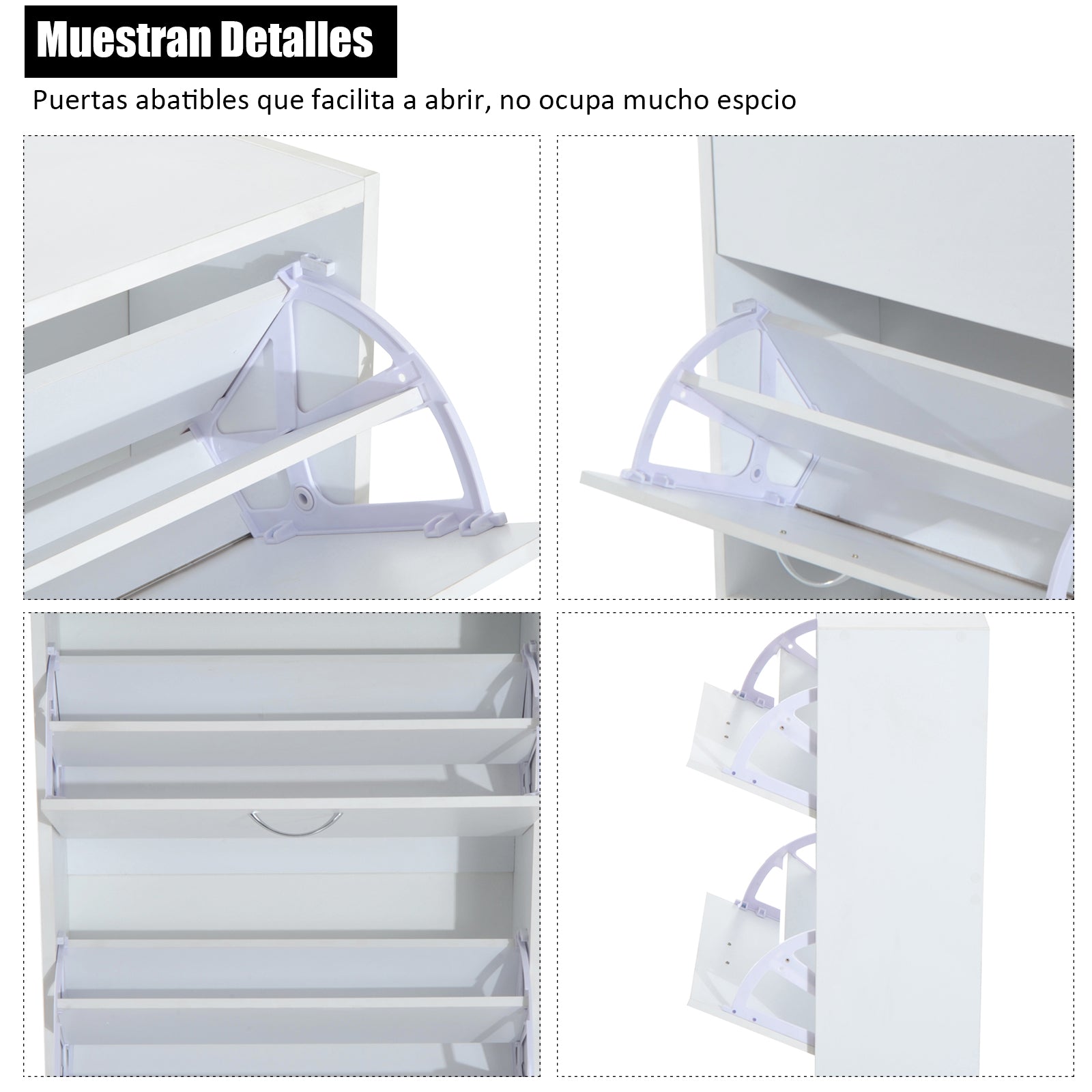 Modern Shoe Cabinet Entryway Shoe Rack Narrow with 2 Drawers and Adjustable Shelves for Hallway 60x24x80 cm White