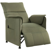 Electric Reclining Relax Armchair Silent Recliner with Memory Function Footrest Remote Control Side Pockets Pet-Friendly Fabric for Bedroom Living Room Dark Green