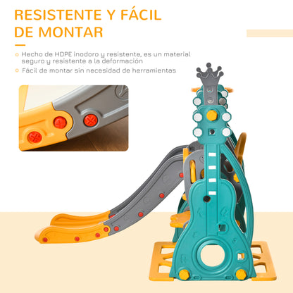 Children's Slide with Swing and Basketball Hoop 3 in 1 for 18-36 Months with Adjustable Seat Indoor and Outdoor Playset 152x149x107 cm Multicolor