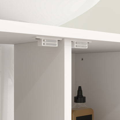 Bathroom Sink Cabinet Under Sink Cabinet with Pedestal 2 Doors Herringbone Pattern Cream and Walnut 80x40x60 cm