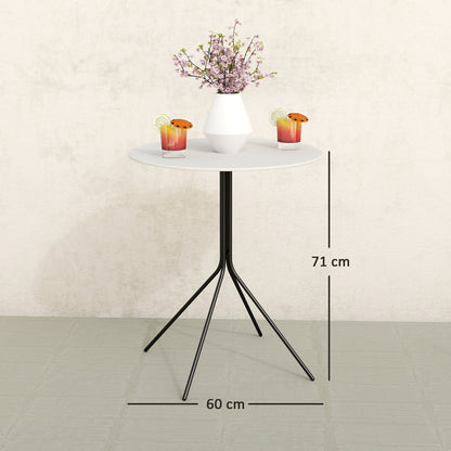 Round Garden Table Ø 60 cm, Steel Frame Terrace Table, for Indoor and Outdoor Use, for Balcony, Porch, Dark Gray