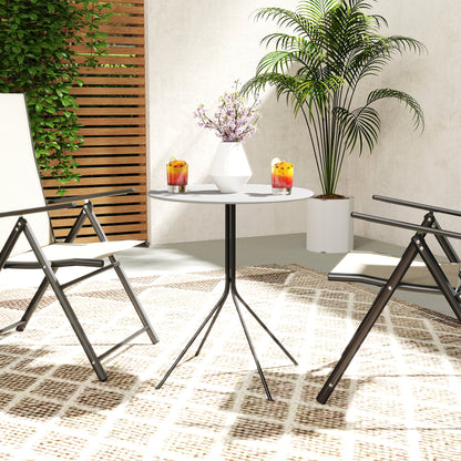 Round Garden Table Ø 60 cm, Steel Frame Terrace Table, for Indoor and Outdoor Use, for Balcony, Porch, Dark Gray