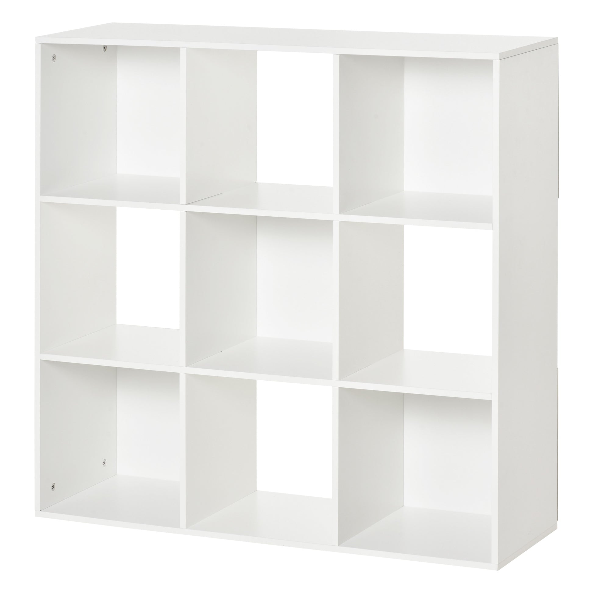 Bookshelf 3-Tier Storage Cabinet 9 Cubes Freestanding Shelf Room Divider Display Stand 91.5x29.5x91.5cm Wood