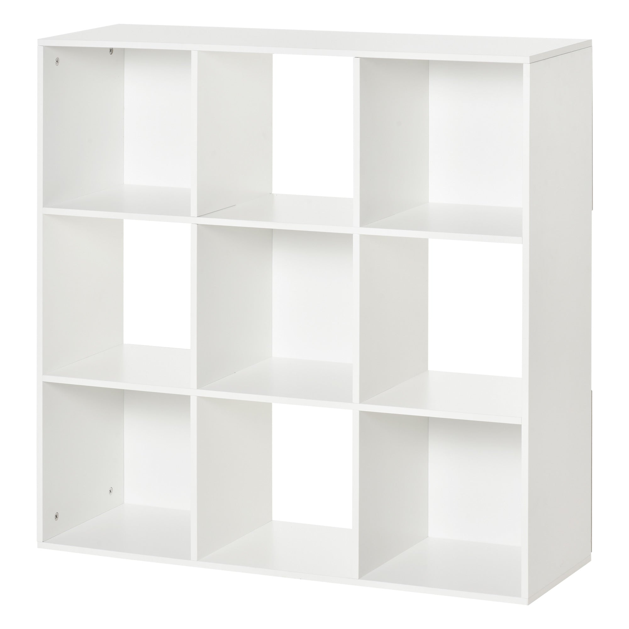 Bookshelf 3-Tier Storage Cabinet 9 Cubes Freestanding Shelf Room Divider Display Stand 91.5x29.5x91.5cm Wood