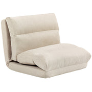 Floor Chair Floor Seat with 6-Level Adjustable Backrest, Folding Meditation Chair with Linen Look, Padded Floor Sofa for Living Room, Bedroom, Beige