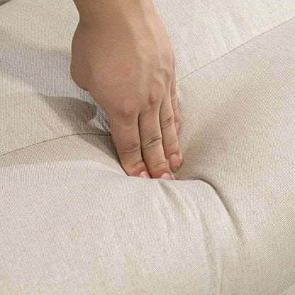 Floor Chair Floor Seat with 6-Level Adjustable Backrest, Folding Meditation Chair with Linen Look, Padded Floor Sofa for Living Room, Bedroom, Beige