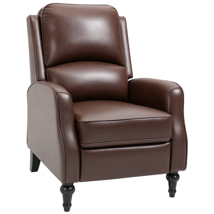 Manual Recliner Armchair with 90° and 150° Recline for TV, Living Room, Bedroom, Modern Design in Leather 73x86x104cm