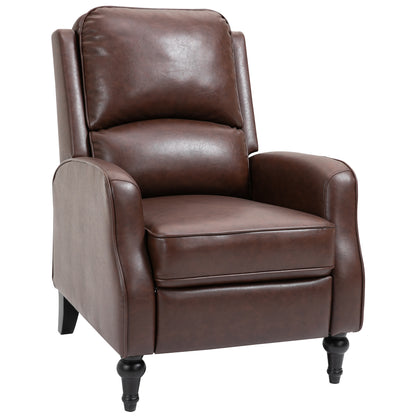 Manual Recliner Armchair with 90° and 150° Recline for TV, Living Room, Bedroom, Modern Design in Leather 73x86x104cm