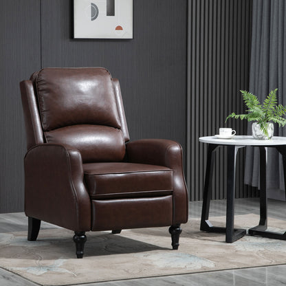 Manual Recliner Armchair with 90° and 150° Recline for TV, Living Room, Bedroom, Modern Design in Leather 73x86x104cm