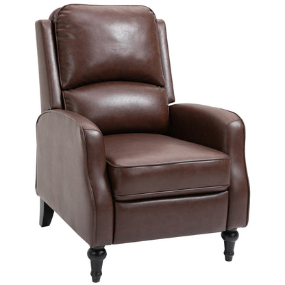 Manual Recliner Armchair with 90° and 150° Recline for TV, Living Room, Bedroom, Modern Design in Leather 73x86x104cm