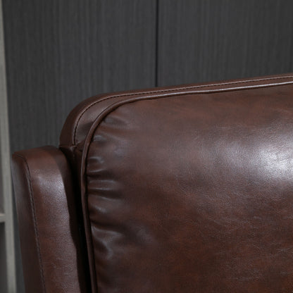 Manual Recliner Armchair with 90° and 150° Recline for TV, Living Room, Bedroom, Modern Design in Leather 73x86x104cm