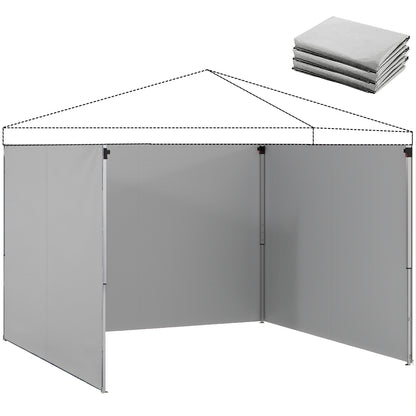 3-Pack Gazebo Sidewalls for 3 x 3 m (10 x 10 ft) — Zippered, UPF50+, Water-Resistant 210D Oxford Fabric, Light Gray
