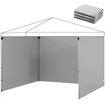 3-Pack Gazebo Sidewalls for 3 x 3 m (10 x 10 ft) — Zippered, UPF50+, Water-Resistant 210D Oxford Fabric, Light Gray
