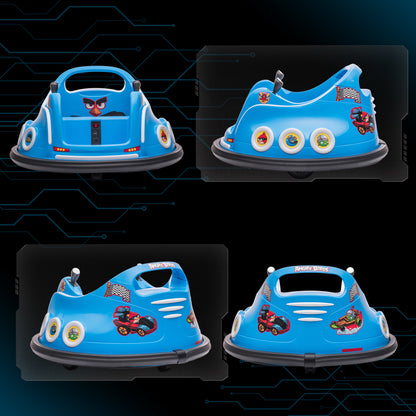 12V Kids' Bumper Car with 2.4G Remote Control, Electric Bumper with Music and Lights, 0.9-1.9 mph, Kids' Electric Car with 360° Spin, for Kids 3-5 Years, Blue