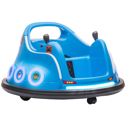 12V Kids' Bumper Car with 2.4G Remote Control, Electric Bumper with Music and Lights, 0.9-1.9 mph, Kids' Electric Car with 360° Spin, for Kids 3-5 Years, Blue