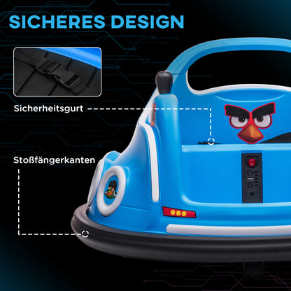 12V Kids' Bumper Car with 2.4G Remote Control, Electric Bumper with Music and Lights, 0.9-1.9 mph, Kids' Electric Car with 360° Spin, for Kids 3-5 Years, Blue