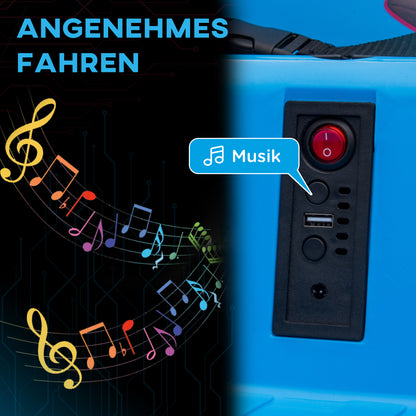 12V Kids' Bumper Car with 2.4G Remote Control, Electric Bumper with Music and Lights, 0.9-1.9 mph, Kids' Electric Car with 360° Spin, for Kids 3-5 Years, Blue