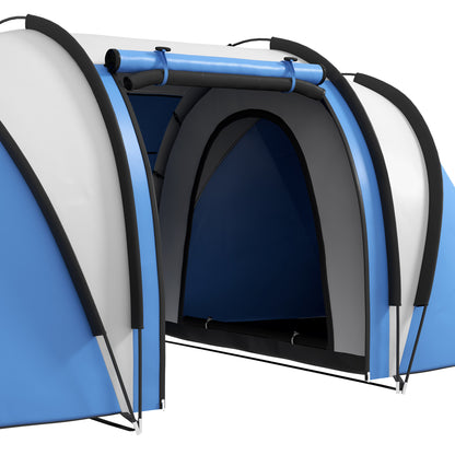 Camping Tent for 4-5 Persons, Lightly Water-Resistant, Family Tent with 2 Rooms, Side Door Window, Tent with 3000mm Water Column, Tunnel Tent Dome Tent for Camping, Travel, Garden