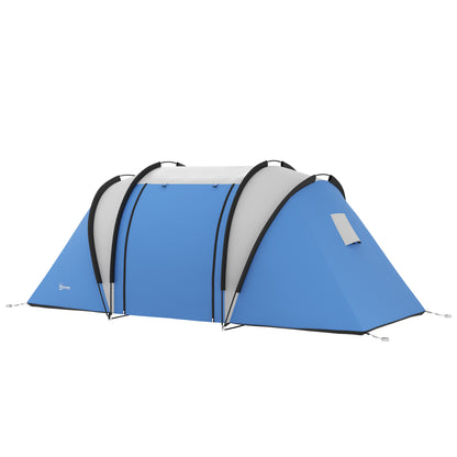 Camping Tent for 4-5 Persons, Lightly Water-Resistant, Family Tent with 2 Rooms, Side Door Window, Tent with 3000mm Water Column, Tunnel Tent Dome Tent for Camping, Travel, Garden