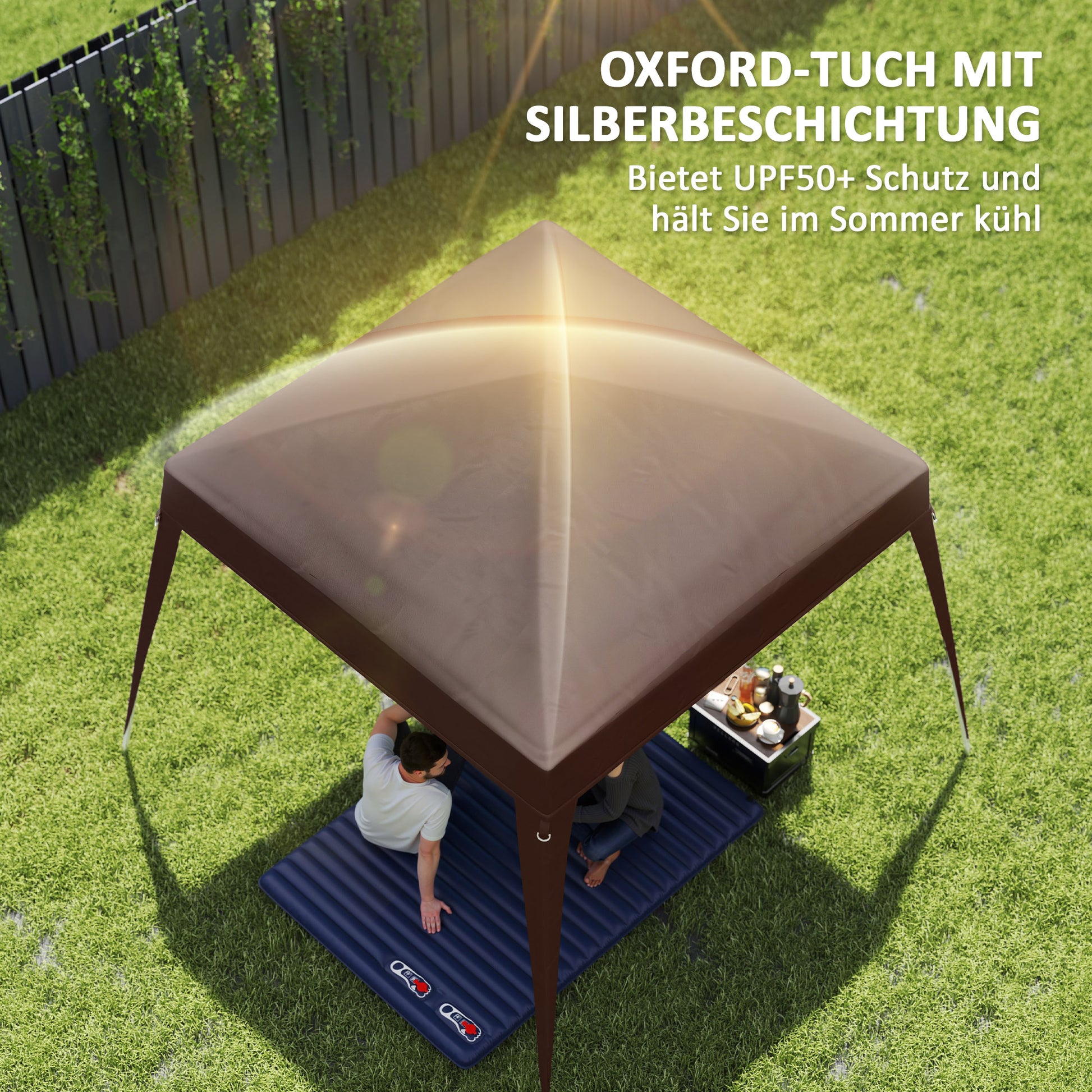 Replacement Canopy for Pavilion 3x3 m Base/ 2.4x2.4 m Top, Water-Resistant Pavilion Cover for Pop-Up Canopy, Sturdy Party Tent Replacement Canopy with Individual Cover for Garden Pavilion Coffee