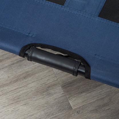 Raised Bed for Dog Cat Camping Bed Elevated Bed Comfortable Fabric Oxford Textilene Micro-Perforated Metal 92L x 76W x 18H cm Blue